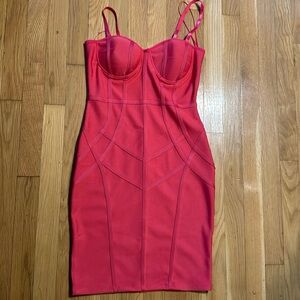 Coral bandage dress. Never worn